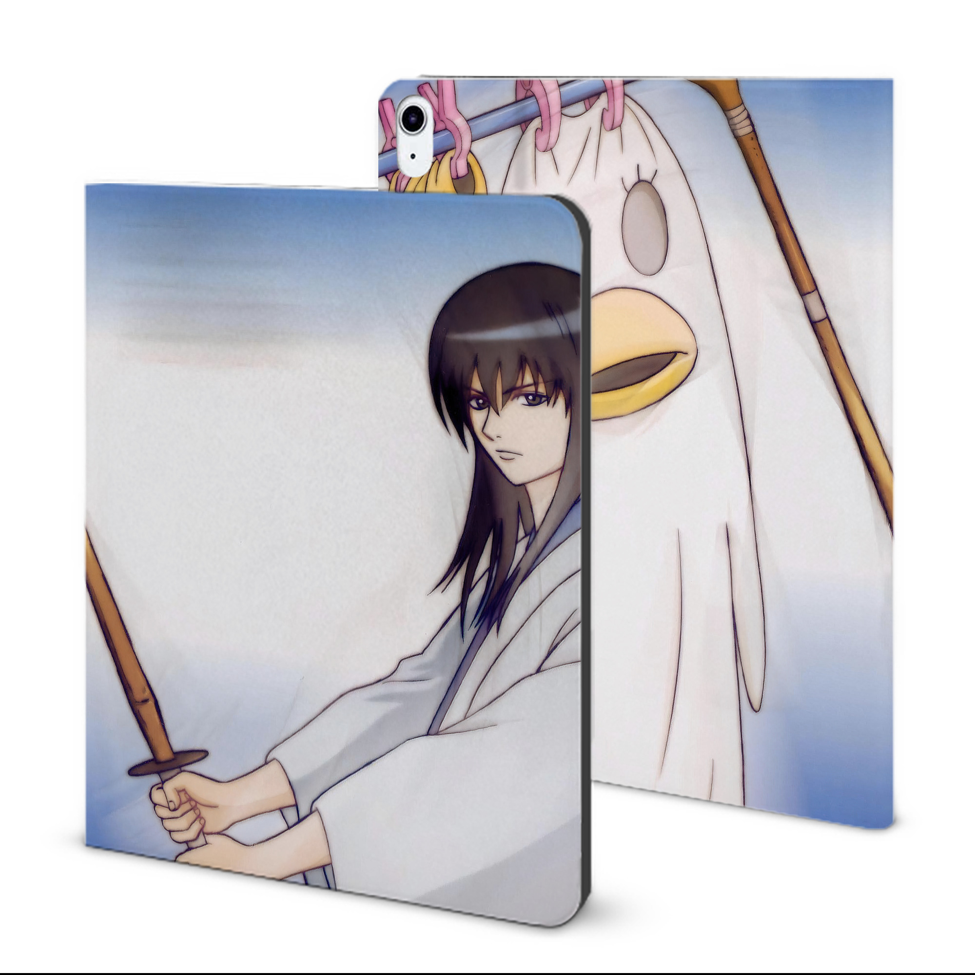 ぎんたま 坂田銀時（さかたぎんとき） 神楽 志村新八（しむら しんぱち） GINTAMA Sakata Gintoki Kagura Shimura Shinpachi IPad ケース ブック型 PUレザー TPU 耐衝撃 軽量 薄型 ペン収納なし 全面保護 IPad 各モデル対応